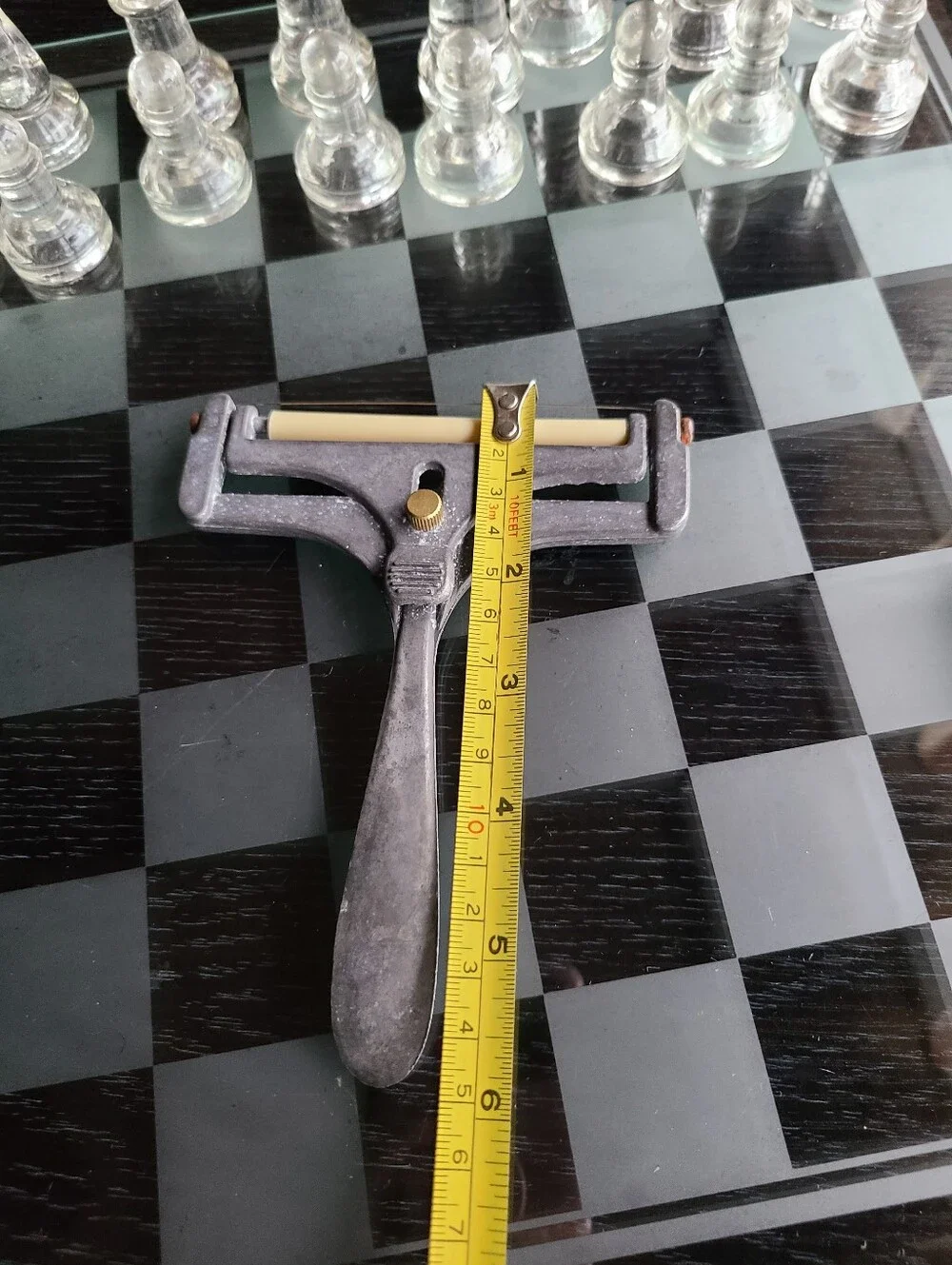 Antique Black Handle Lint Roller with Yellow Roller Head